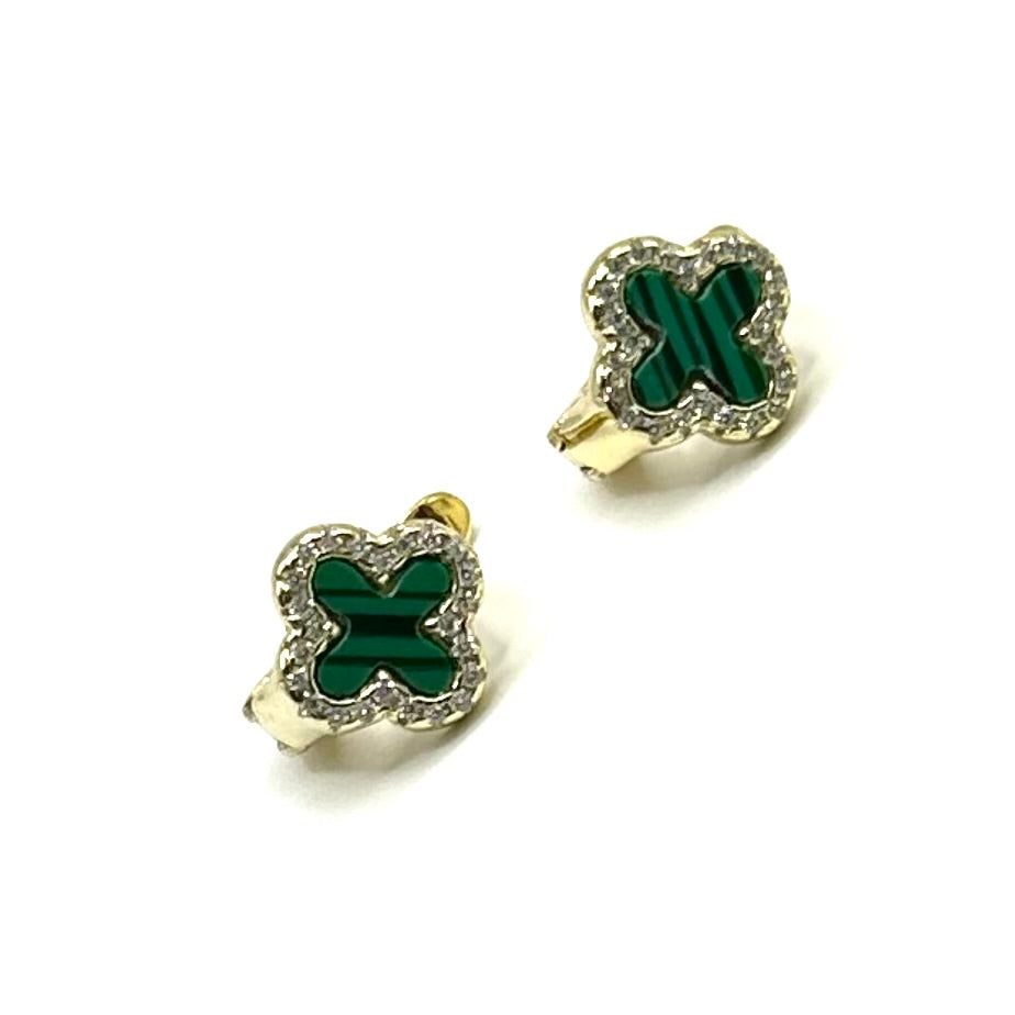 Cercei Aurii Cu Verde - Zephiro™ - Eleganță Luxoasă pentru Femei