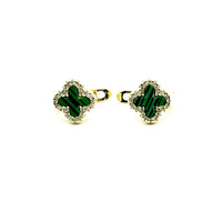 Cercei Aurii Cu Verde - Zephiro™ - Eleganță Luxoasă pentru Femei
