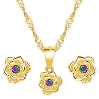 Set de Bijuterii de Lux pentru Femei cu Flori din Aur 925 - ZEPHIRO™