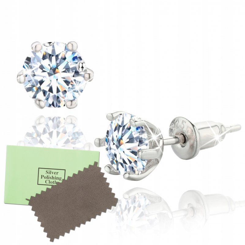 Cercei din argint pentru bărbați cu zirconii de diamant alb, ZEPHIRO™